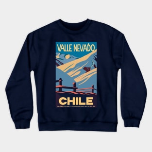 A Vintage Travel Art of Valle Nevado - Chile Crewneck Sweatshirt